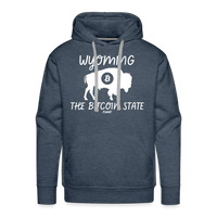 Load image into Gallery viewer, Wyoming The Bitcoin State Hoodie Sweatshirt - heather denim
