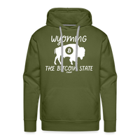 Load image into Gallery viewer, Wyoming The Bitcoin State Hoodie Sweatshirt - olive green
