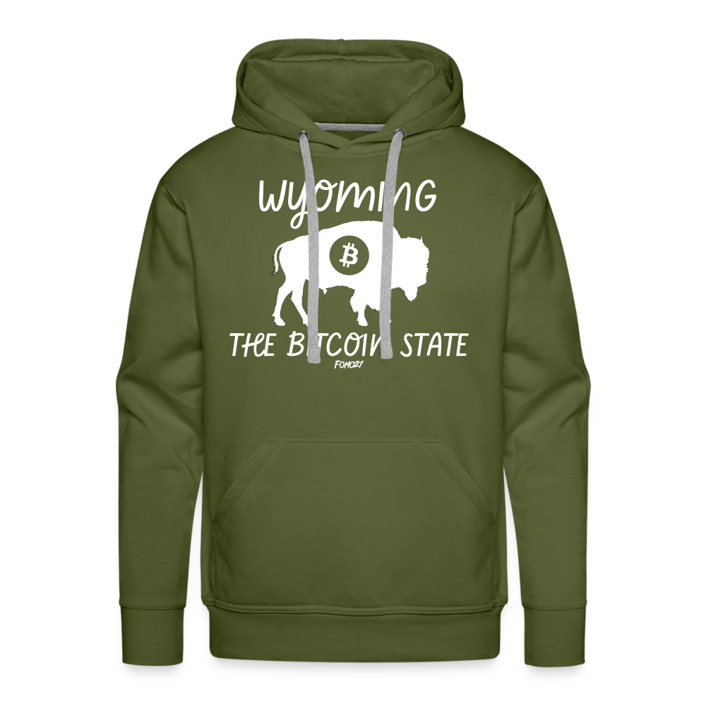 Wyoming The Bitcoin State Hoodie Sweatshirt - olive green