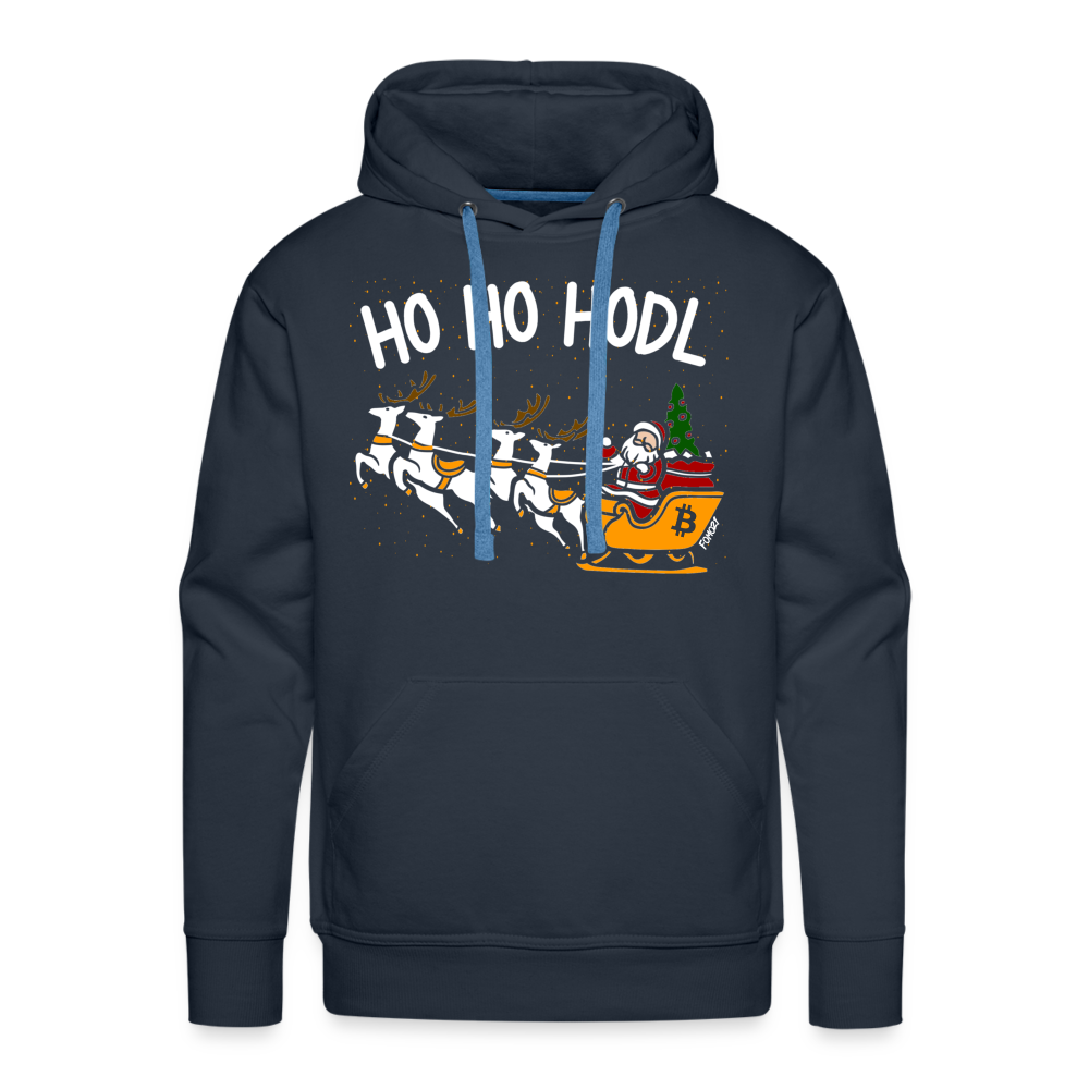 Ho Ho HODL Bitcoin Hoodie Sweatshirt - navy