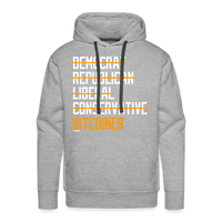 Load image into Gallery viewer, Democrat Republican Conservative Liberal Bitcoiner (White Lettering) Bitcoin Hoodie Sweatshirt - heather grey
