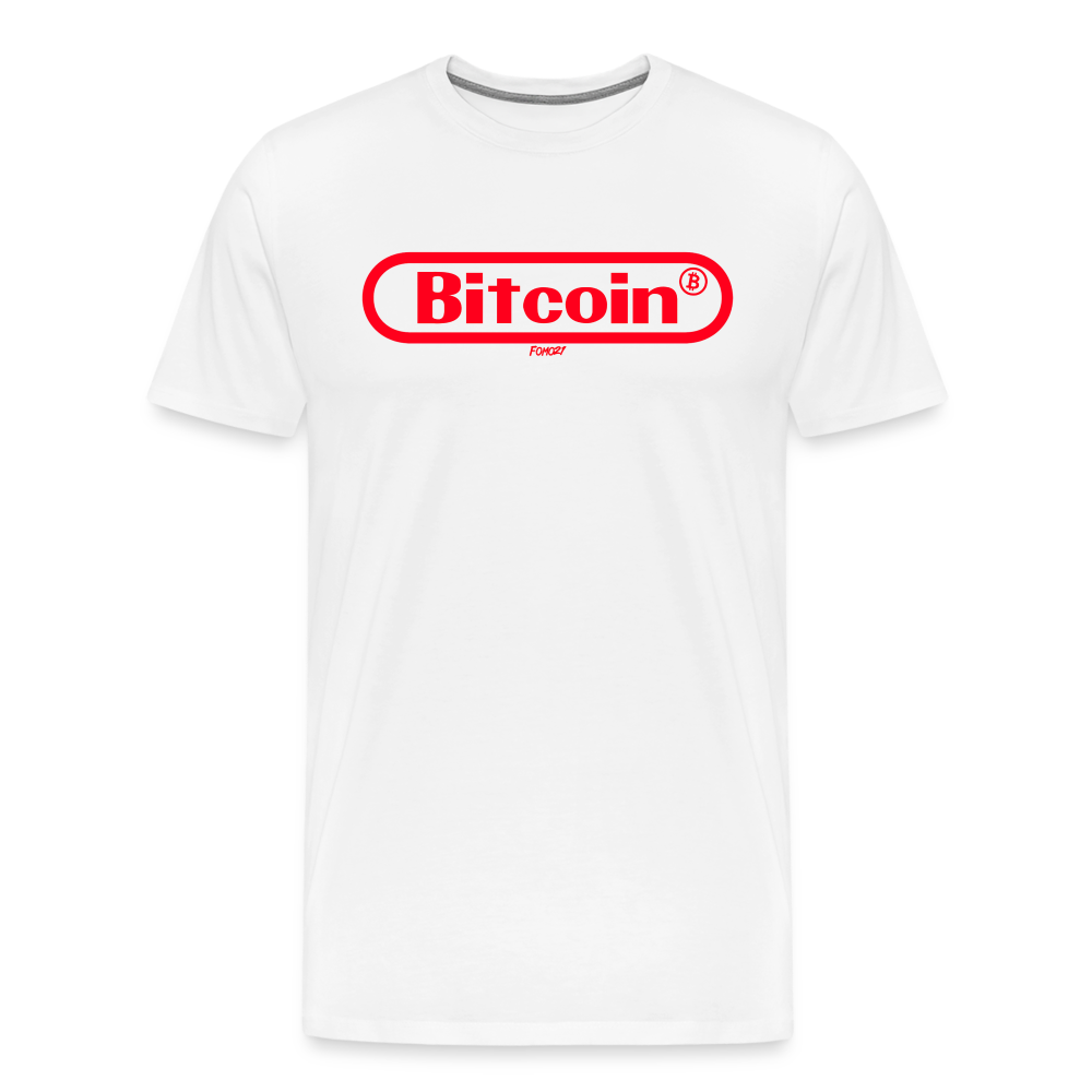 Bitcoin Gamer Red Graphic T-Shirt - white