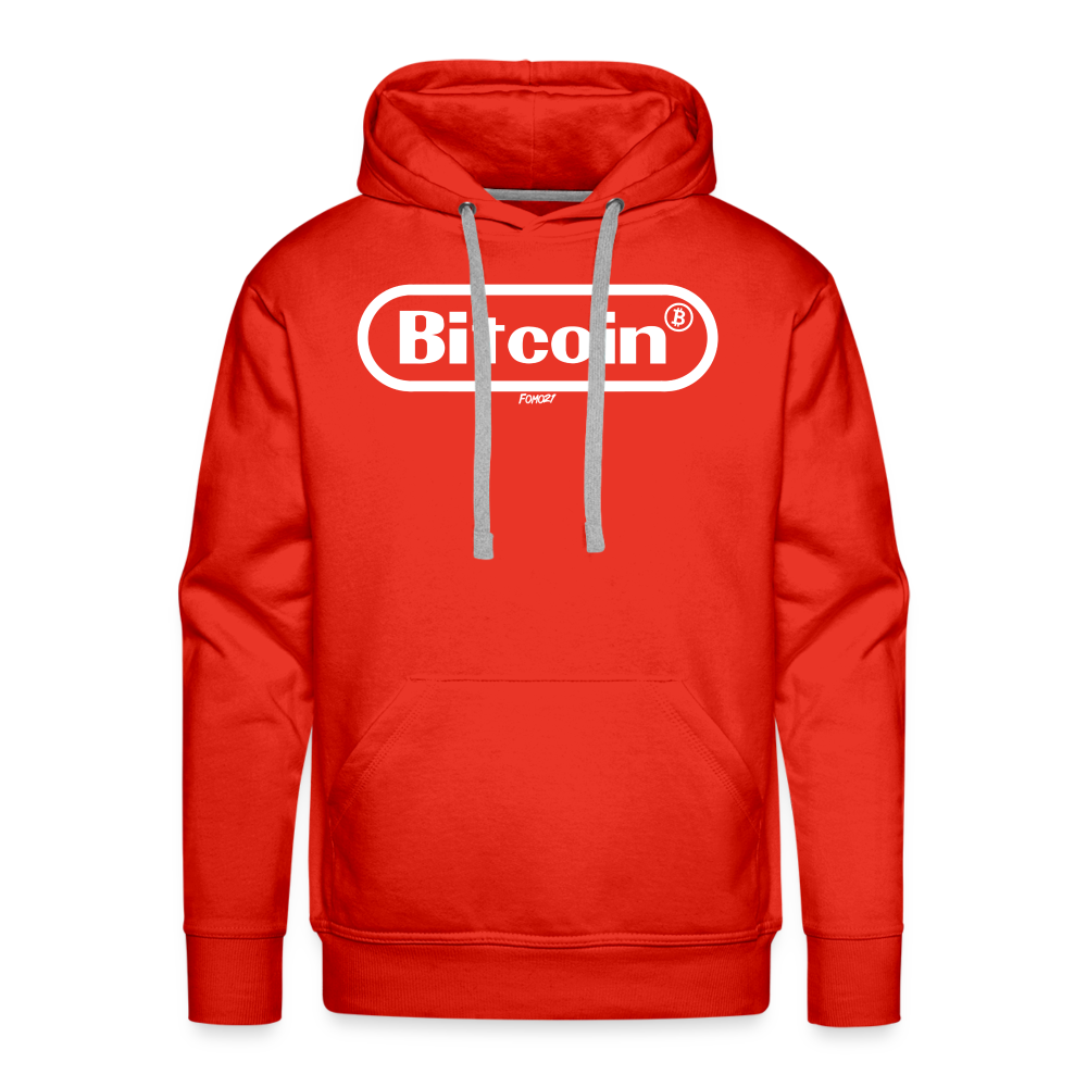 Bitcoin Gamer White Graphic Hoodie Sweatshirt - red