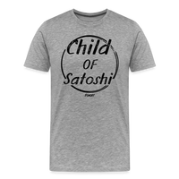 Load image into Gallery viewer, Child Of Satoshi (Black Lettering) Bitcoin T-Shirt - heather gray
