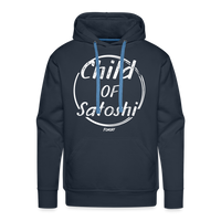 Load image into Gallery viewer, Child Of Satoshi (White Lettering) Bitcoin Hoodie Sweatshirt - navy
