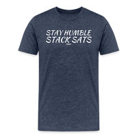 Load image into Gallery viewer, Stay Humble Stack Sats Bitcoin T-Shirt - heather blue
