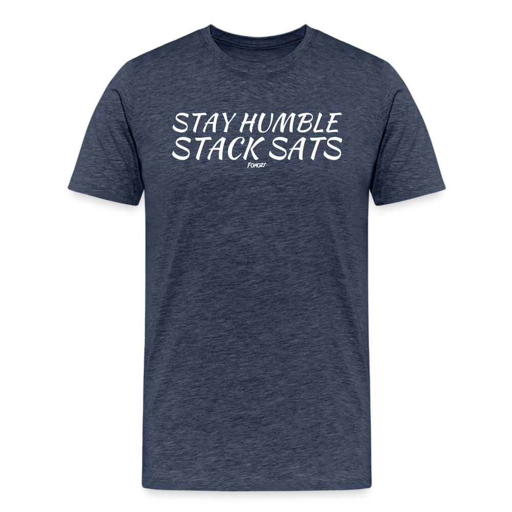Stay Humble Stack Sats Bitcoin T-Shirt - heather blue