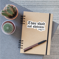 Load image into Gallery viewer, Thou Shall Not Shitcoin (Black Lettering) Bitcoin Sticker - white matte
