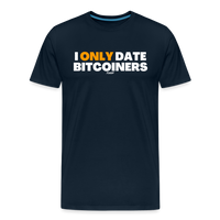 Load image into Gallery viewer, I Only Date Bitcoiners Bitcoin T-Shirt - deep navy
