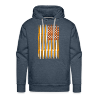Load image into Gallery viewer, USA Bitcoin Flag Hoodie Sweatshirt - heather denim

