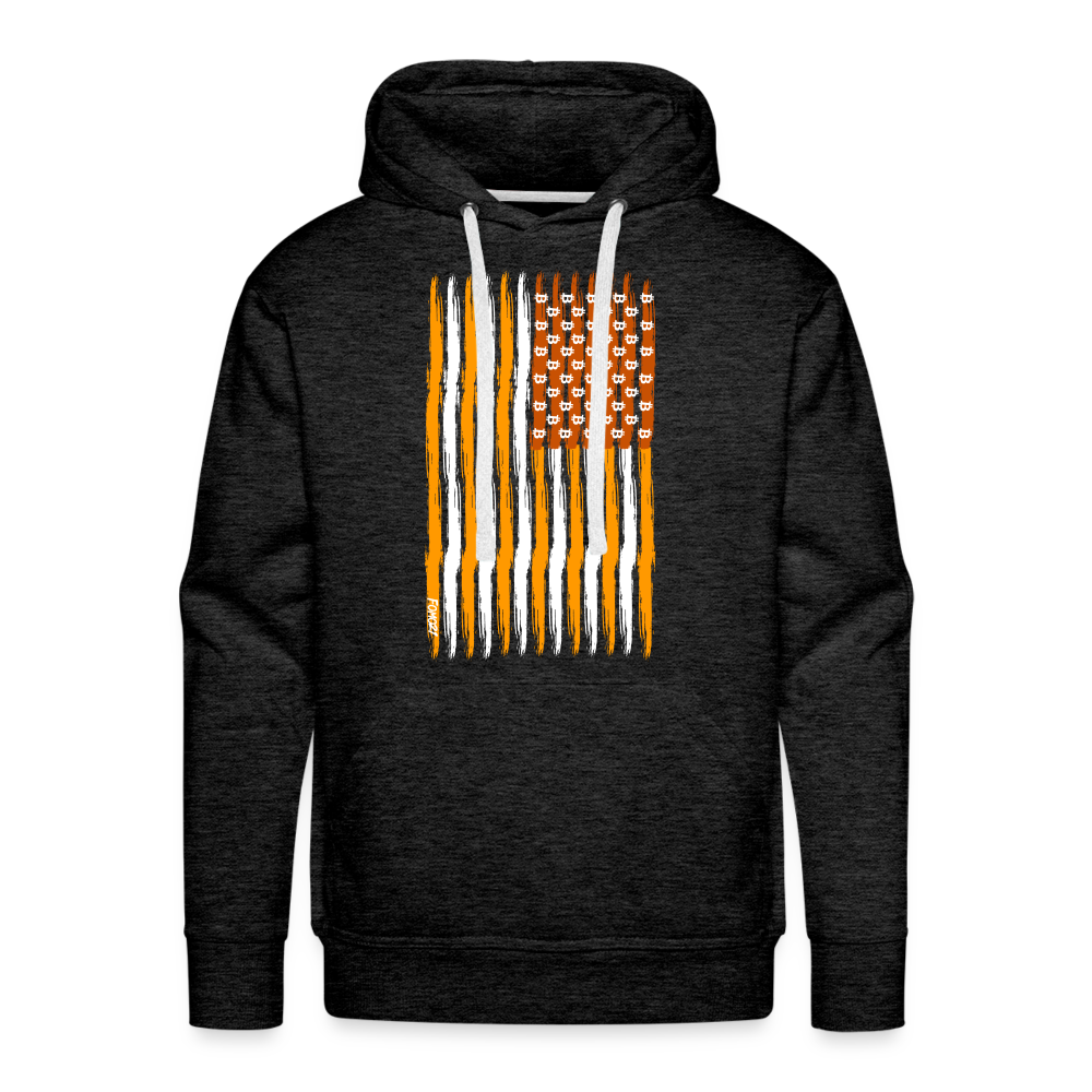 USA Bitcoin Flag Hoodie Sweatshirt - charcoal grey