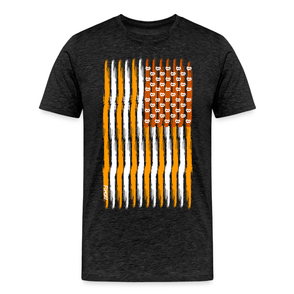 USA Bitcoin Flag T-Shirt - charcoal grey