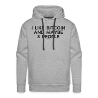 Load image into Gallery viewer, I Like Bitcoin And Maybe 3 People Hoodie Sweatshirt - heather grey
