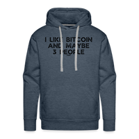 Load image into Gallery viewer, I Like Bitcoin And Maybe 3 People Hoodie Sweatshirt - heather denim
