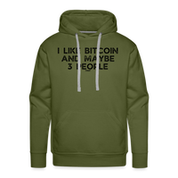 Load image into Gallery viewer, I Like Bitcoin And Maybe 3 People Hoodie Sweatshirt - olive green
