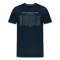 Load image into Gallery viewer, Bitcoin Genesis Block T-Shirt - deep navy
