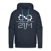 Load image into Gallery viewer, Infinity Divided By 21 Million Bitcoin (White Dotted) Hoodie Sweatshirt - navy
