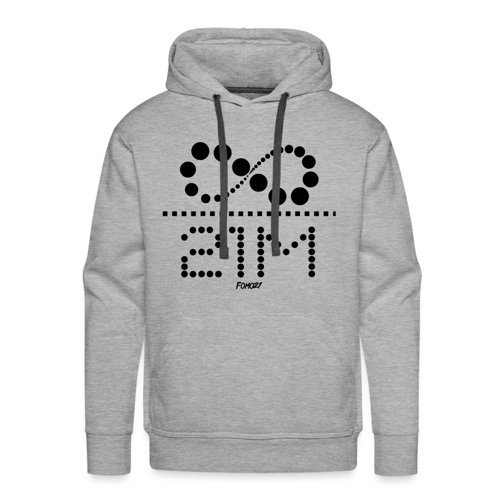 Infinity Divided By 21 Million (Black Dotted) Hoodie Sweatshirt - heather grey