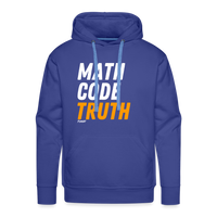 Load image into Gallery viewer, Math Code Truth Bitcoin Hoodie Sweatshirt - royal blue

