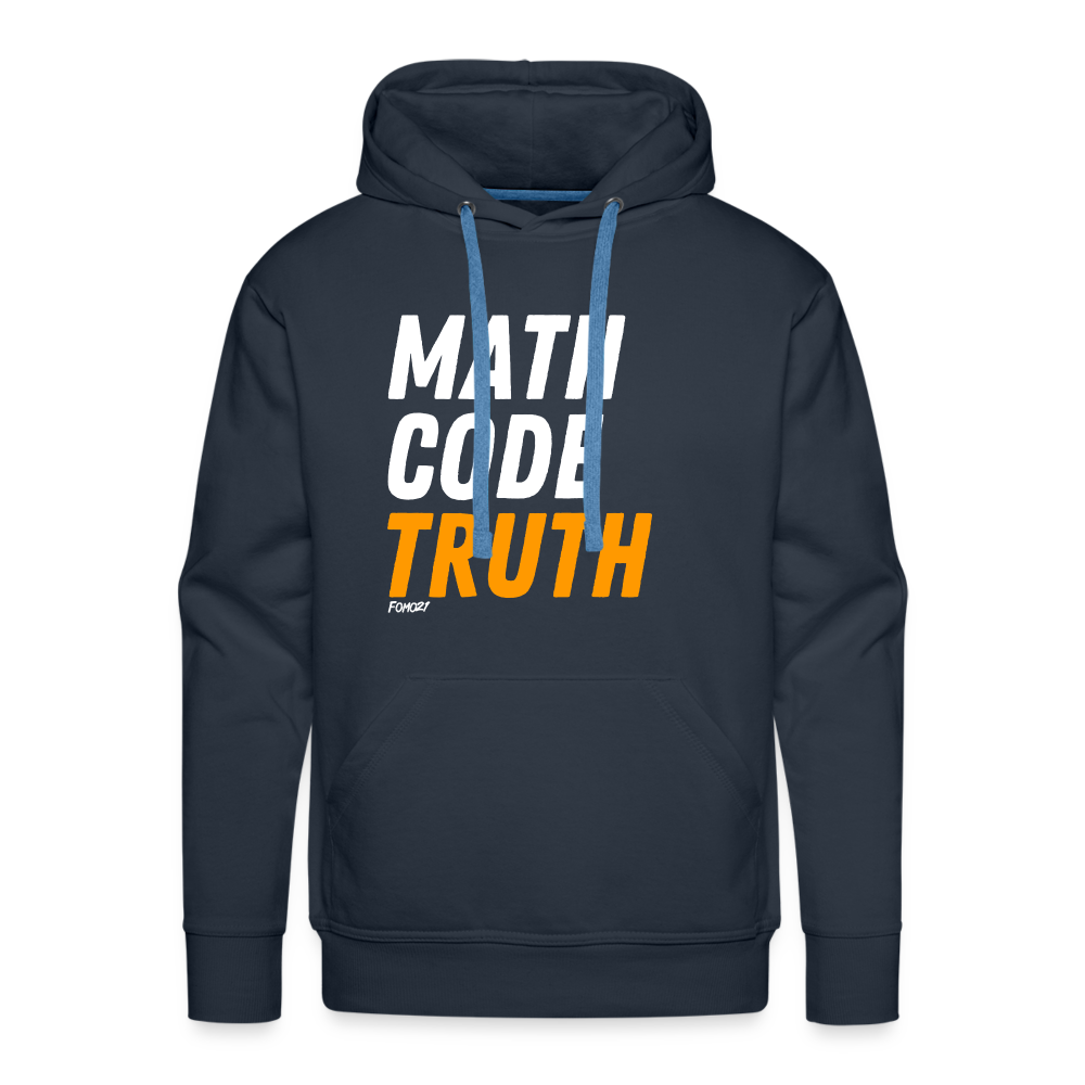 Math Code Truth Bitcoin Hoodie Sweatshirt - navy