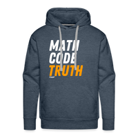 Load image into Gallery viewer, Math Code Truth Bitcoin Hoodie Sweatshirt - heather denim
