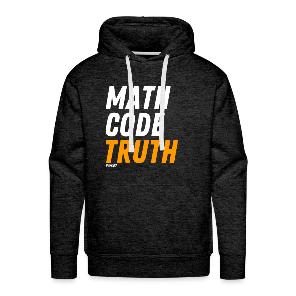 Math Code Truth Bitcoin Hoodie Sweatshirt - charcoal grey