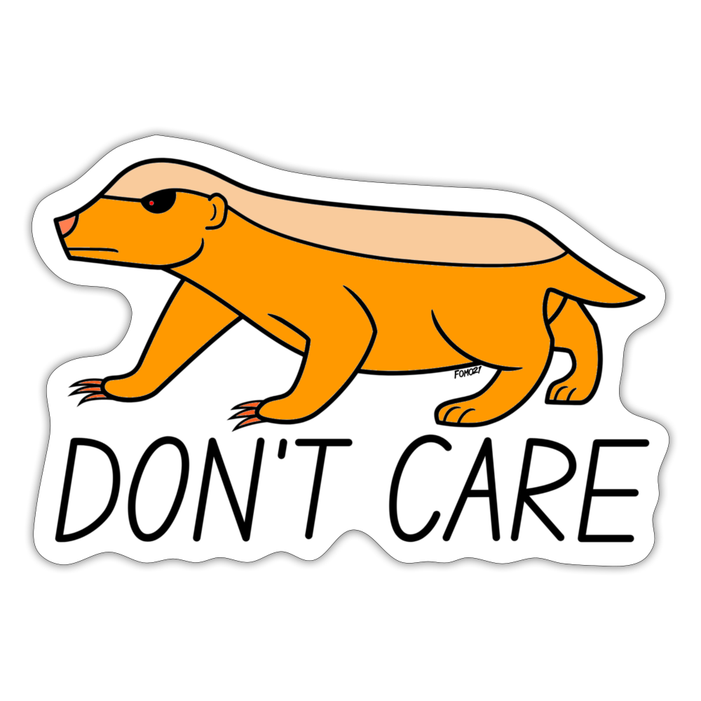 Honey Badger Don't Care Bitcoin Sticker - white matte