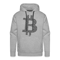 Load image into Gallery viewer, Bitcoin B QR Code Hoodie Sweatshirt - heather grey
