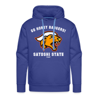 Load image into Gallery viewer, Go Honey Badgers! Satoshi State Bitcoin Hoodie Sweatshirt - royal blue
