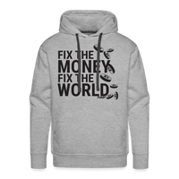 Load image into Gallery viewer, Fix The Money Fix The World Bitcoin Hoodie Sweatshirt - heather grey
