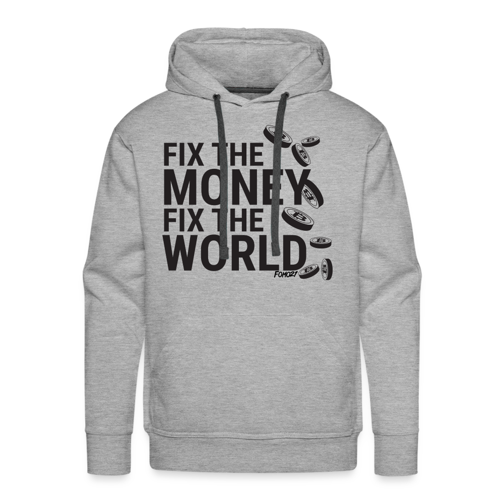 Fix The Money Fix The World Bitcoin Hoodie Sweatshirt - heather grey