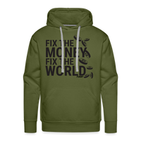 Load image into Gallery viewer, Fix The Money Fix The World Bitcoin Hoodie Sweatshirt - olive green

