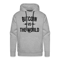 Load image into Gallery viewer, Bitcoin VS The World (Black Graphic) Hoodie Sweatshirt - heather grey
