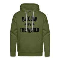 Load image into Gallery viewer, Bitcoin VS The World (Black Graphic) Hoodie Sweatshirt - olive green
