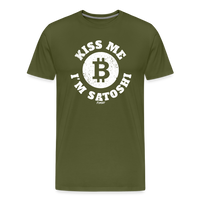 Load image into Gallery viewer, Kiss Me I&#39;M Satoshi T-Shirt - olive green
