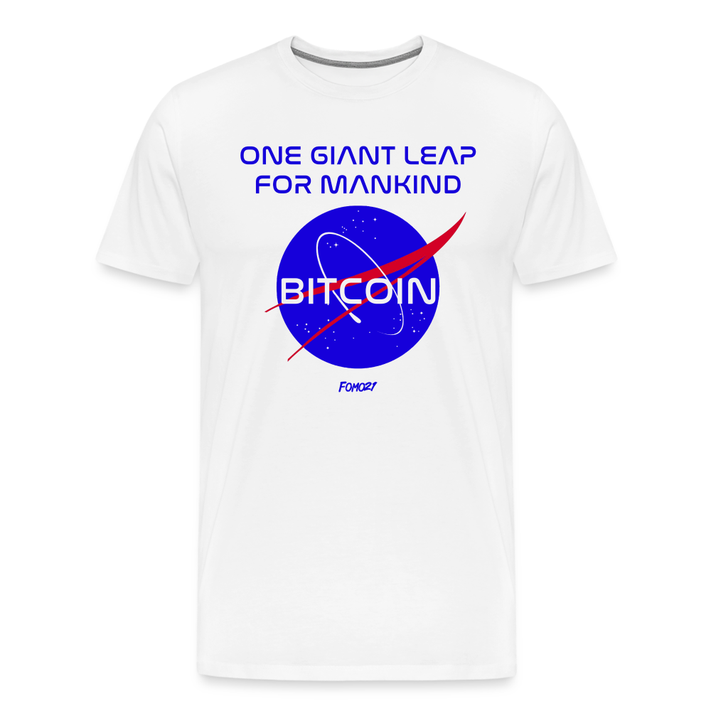 One Giant Leap For Mankind Bitcoin T-Shirt - white