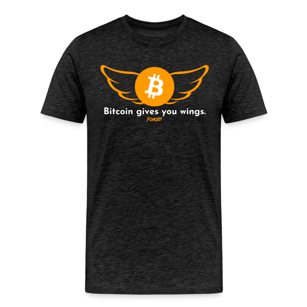 Bitcoin Gives You Wings T-Shirt - charcoal grey