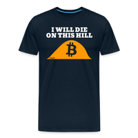 Load image into Gallery viewer, I Will Die On This Hill Bitcoin T-Shirt - deep navy
