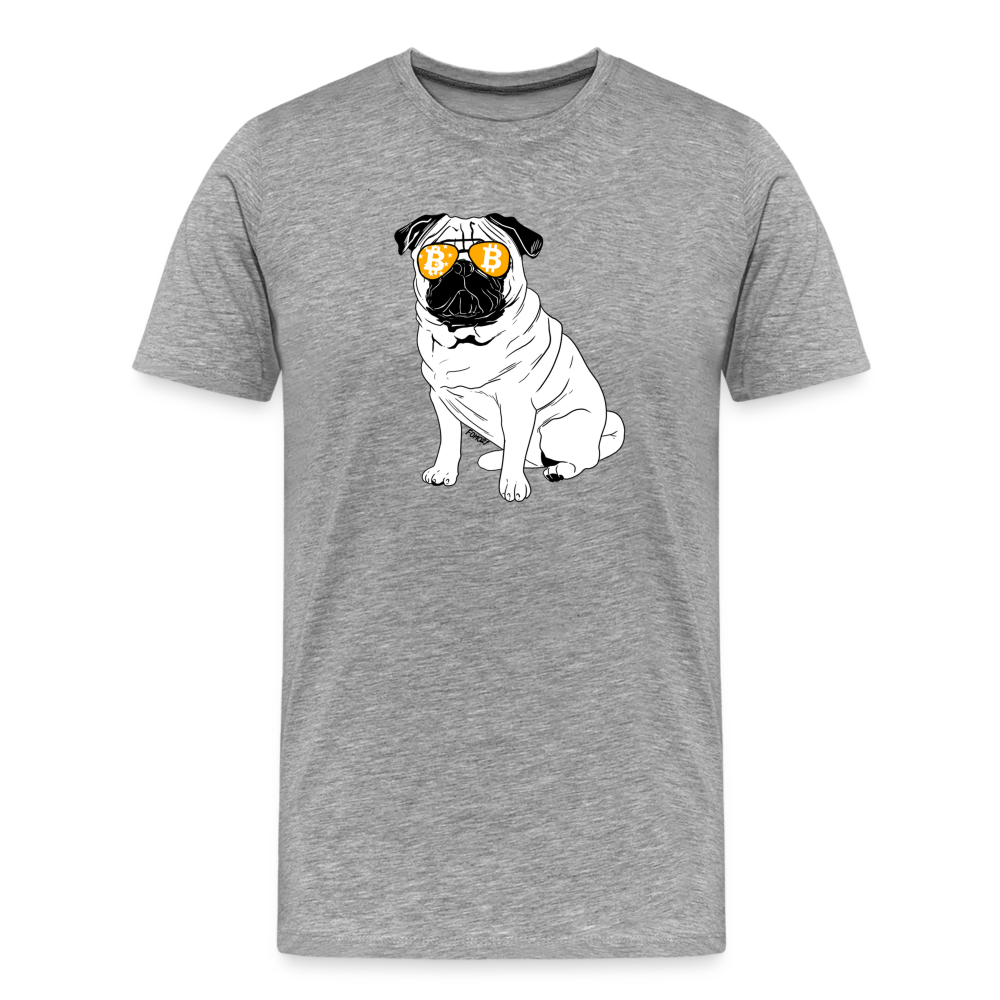 Bitcoin Is For The Pugs T-Shirt - heather gray