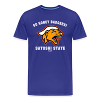 Load image into Gallery viewer, Go Honey Badgers! Satoshi State Bitcoin T-Shirt - royal blue
