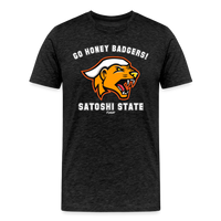 Load image into Gallery viewer, Go Honey Badgers! Satoshi State Bitcoin T-Shirt - charcoal grey

