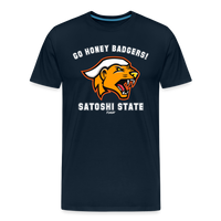 Load image into Gallery viewer, Go Honey Badgers! Satoshi State Bitcoin T-Shirt - deep navy
