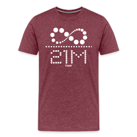 Load image into Gallery viewer, Infinity Divided By 21 Million Bitcoin (White Dotted) T-Shirt - heather burgundy
