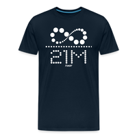 Load image into Gallery viewer, Infinity Divided By 21 Million Bitcoin (White Dotted) T-Shirt - deep navy
