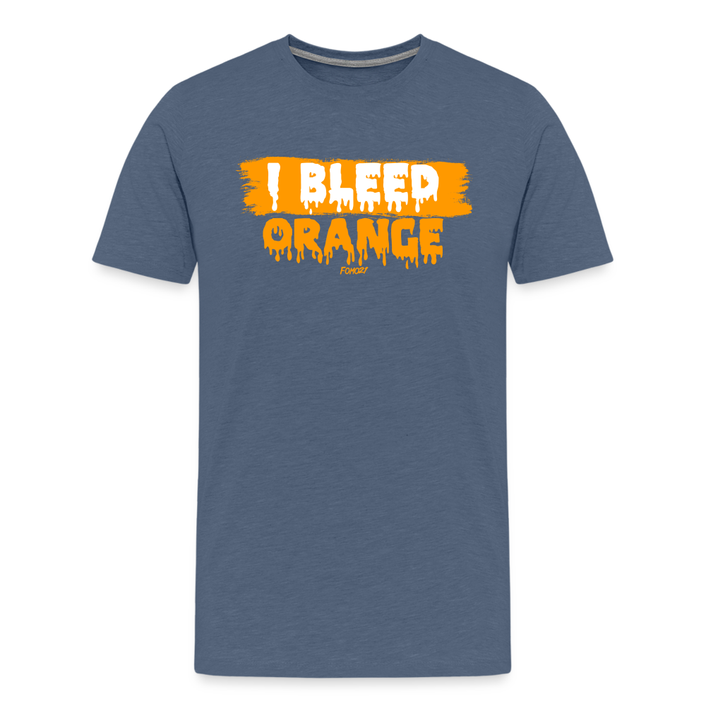 I Bleed Orange Bitcoin T-Shirt - heather blue