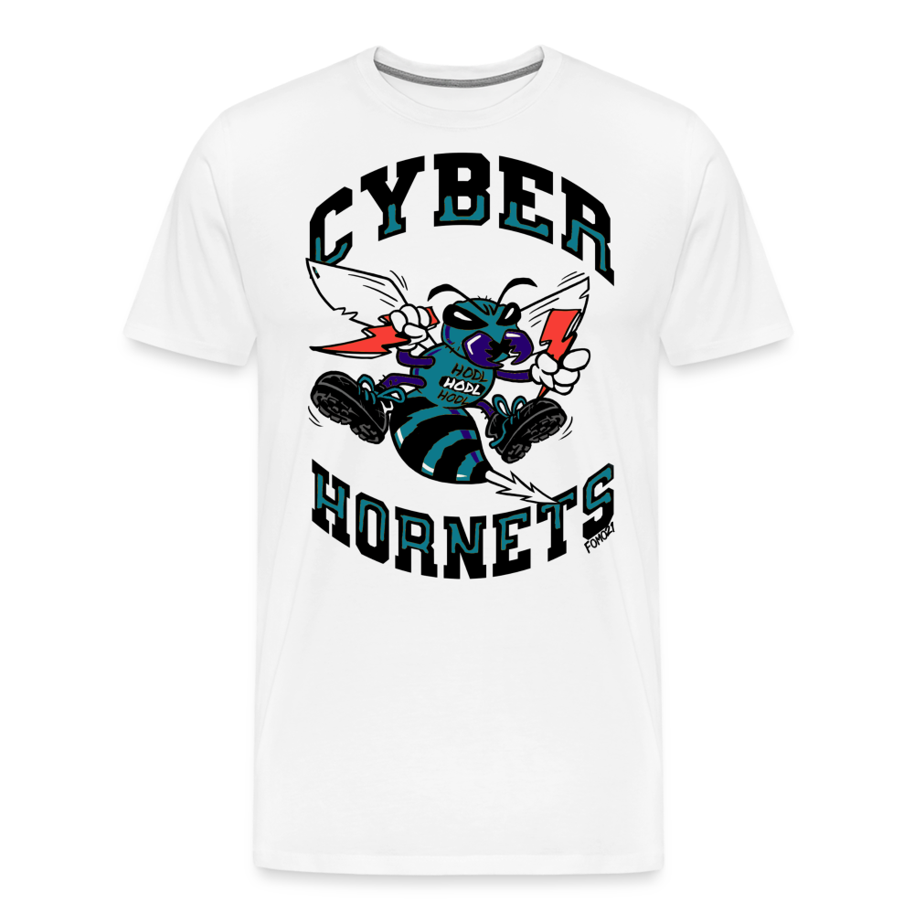 Throwback Cyber Hornets Bitcoin T-Shirt - white