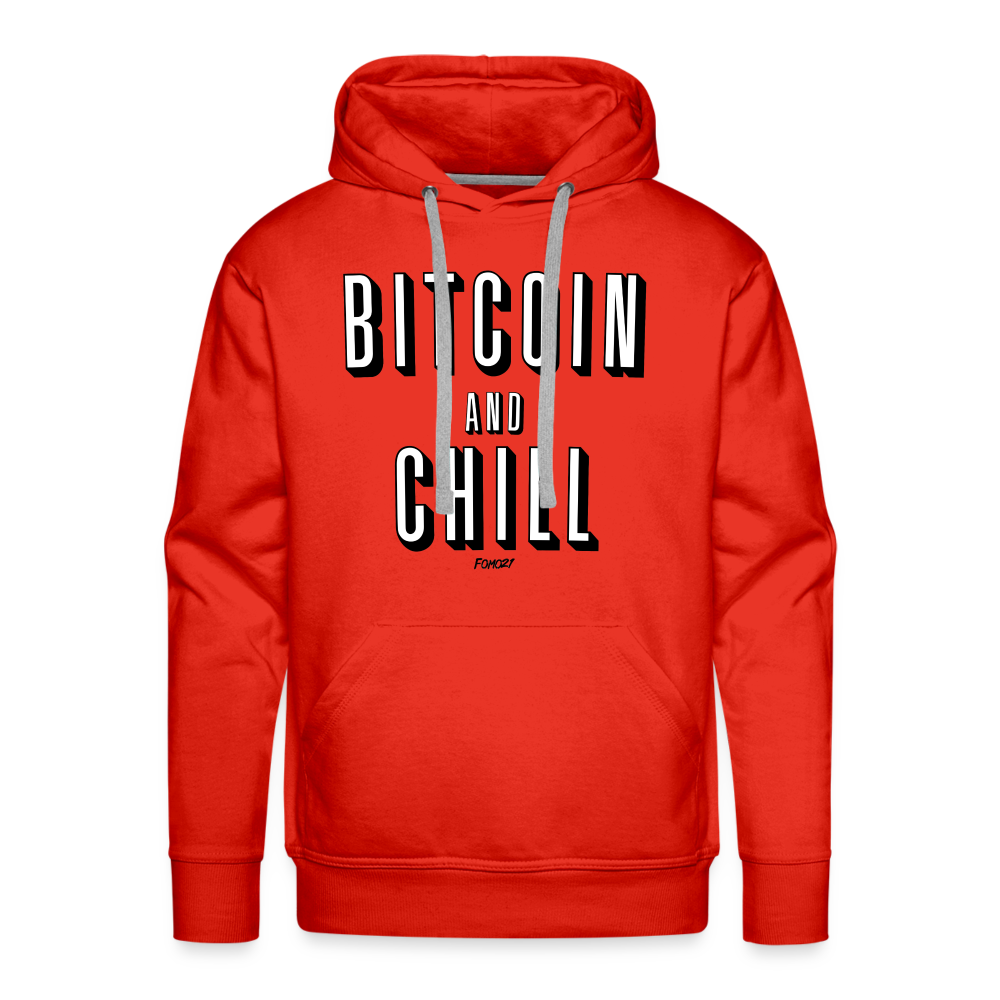Bitcoin And Chill Hoodie Sweatshirt - red