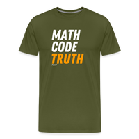 Load image into Gallery viewer, Math Code Truth Bitcoin T-Shirt - olive green
