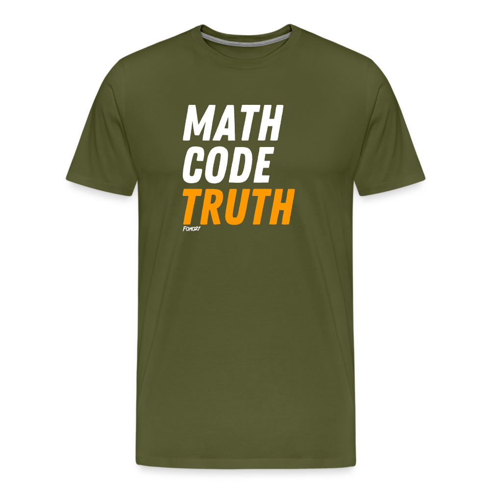 Math Code Truth Bitcoin T-Shirt - olive green