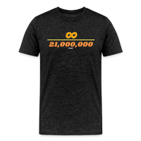 Load image into Gallery viewer, Infinity Divided By 21 Million Bitcoin T-Shirt - charcoal grey
